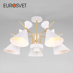 Потолочная люстра на 5 поворотных рожков Eurosvet Apart 70114/5 Е14 белый