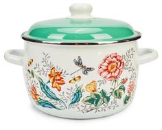 Кастрюля Actuel эмалированная Les fleurs, 5,5 л