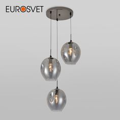 Подвесная люстра на 3 стеклянных плафона Eurosvet Mill 50195/3 Е14 черный жемчуг
