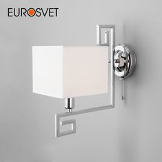 Бра настенное с выключателем и квадратным плафоном Eurosvet Alma 60115/1 Е14 хром