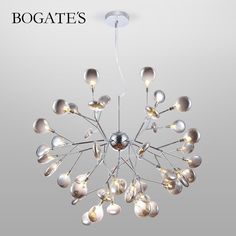 Подвесная люстра со стеклянными плафонами Bogates Lamella 555 G4 хром