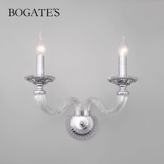 Бра настенное с хрусталем на 2 рожка Bogates Olenna 338/2 Strotskis Е14 хром