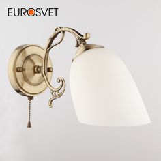 Бра Eurosvet Ariele 22010/1 античная бронза стеклянный плафон E27