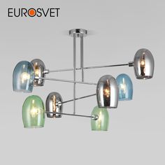 Потолочная люстра на 8 стеклянных плафонов Eurosvet Gardie 670141/8 Е14 хром