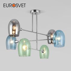 Потолочная люстра на 6 стеклянных плафонов Eurosvet Gardie 670141/6 Е14 хром