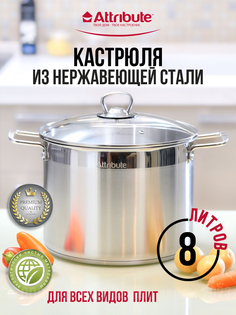 Кастрюля из нержавеющей стали для плиты ATTRIBUTE MASTER CHEF 8 л