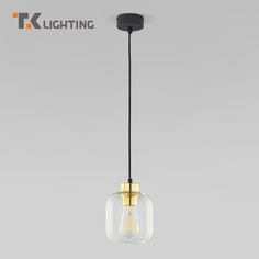 Подвесной светильник с стеклянным прозрачным плафоном TK Lighting 6695 Marco Green E27