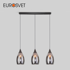 Подвесная люстра на 3 стеклянных плафона Eurosvet Cosmic 50285/3 Е14 черный жемчуг