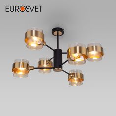 Потолочная люстра на 6 плафонов Eurosvet Arcada 70127/6 Е14 черный