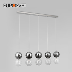 Подвесная люстра на 5 двойных плафонов Eurosvet Selisa 50091/5 G4 хром/дымчатый