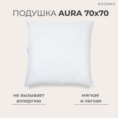 Подушка SONNO AURA, гипоаллергенная, средней жесткости, 70x70 см, цвет Ослепительно белый