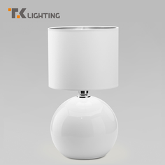 Настольная лампа с тканевым абажуром TK Lighting Palla 5066 E27 белый