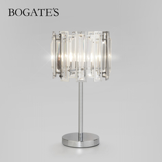 Настольный светильник Bogates Cella 01147/1 хром с хрусталем Strotskis E14