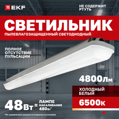 Светодиодный пылевлагозащищенный светильник EKF ДСП-1012 Айсберг 48Вт 6500К IP65 1500мм PR No Brand