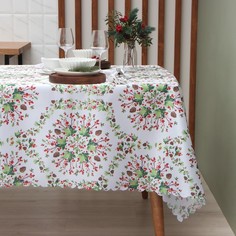 Доляна Скатерть Доляна "Хвойный узор" 145x180 см, 100% п/э