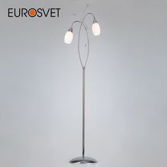 Торшер напольный на стеклянных плафона Eurosvet Ginevra 22080/2F Е14 хром