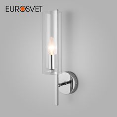 Бра Eurosvet Trompeta 70144/1 хром с стеклянным плафоном E14