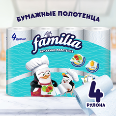 Бумажные полотенца Familia белые 4 штуки