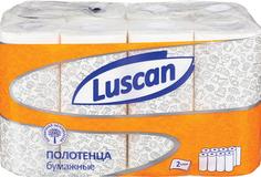 Полотенца бумажные Luscan 2-слойные белые 8 рулонов по 12.5 метров