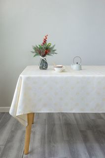 Скатерть новогодняя тканевая с люрексом 150x150 Snejinka Arya