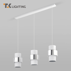 Подвесной светильник с 3 плафонами TK Lighting 850 Calisto белый /хромом Е27
