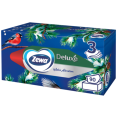 Салфетки бумажные Zewa Deluxe Design в коробке, 3 слоя, 90 шт