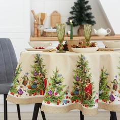 Скатерть Этель Noble Christmas d=220 +/- 3см с ГМВО, 100%хл, саржа 190 гр/м2