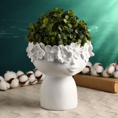 Кашпо - Ваза Мальчик с веночком белое, 19x19см Take It Easy
