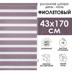 Рулонная штора Эскар Миниролло День-Ночь, фиолетовый 43х170см