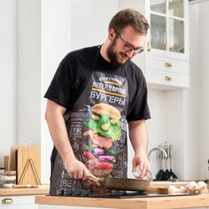 Доляна Фартук "Легендарные бургеры" 65х80см, оксфорд, 100% п/э, 210г/м2