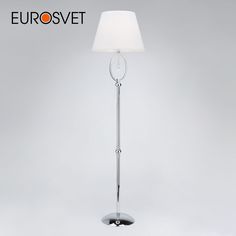 Торшер напольный с тканевым абажуром и хрусталем Eurosvet Madera 01056/1 Е14 хром