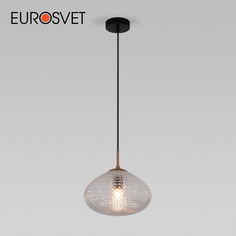 Подвесной светильник Eurosvet Gem 50263/1 черный прозрачный плафон из фактур-го стекла E27