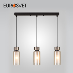 Подвесная люстра на 3 стеклянных плафона Eurosvet Amado 50115/3 Е14 черный