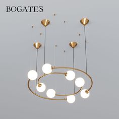 Подвесная люстра со стеклянными плафонами Bogates Brook 359/8 G9 латунь