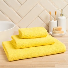 Полотенце махровое Экономь и Я 70x140, желтый, 100% хлопок, 350 гр/м2