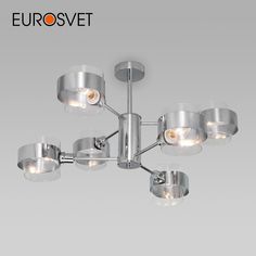 Потолочная люстра на 6 плафонов Eurosvet Arcada 70127/6 Е14 хром
