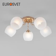 Потолочная люстра на 5 стеклянных плафонов Eurosvet Wendy 30138/5 Е27 золото