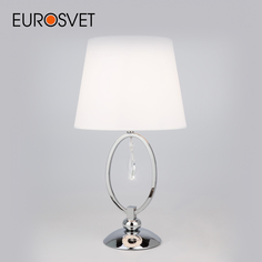 Настольная лампа Eurosvet Madera 01055/1 хром/прозрачный тканевый абажур и хрусталь E14