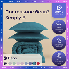 Комплект постельного белья Simply B 2 спальное евро сине-зеленый