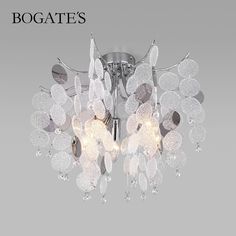 Умная потолочная люстра Bogates Bolla 334/5 Smart хром декор из стекла E14 Minimir Home