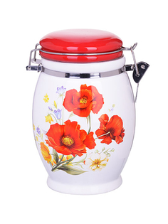Банка для сыпучих Loraine Маки набор 4 шт с крышкой 26363