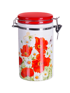 Банка для сыпучих Loraine Маки набор 2 шт с крышкой 28140