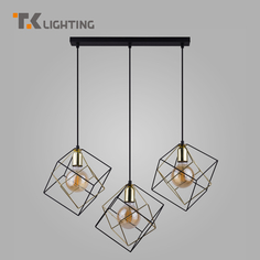 Подвесной светильник с 3 металлическими плафонами TK Lighting Alambre 190 черный лофт Е27