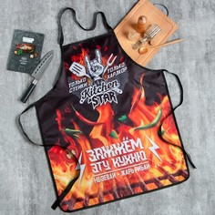 Фартук "Kitchen star" 65x80см,100% п/э,оксфорд 210г/м2 Доляна