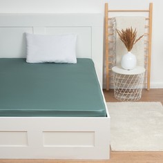 Простыня на резинке Green paradise 160х200х25 см, 100% хлопок, мако-сатин, 114г/м2 No Brand