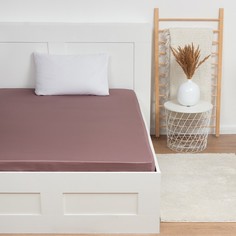 Простыня на резинке Twilight Mauve 160х200х25 см, 100% хлопок, мако-сатин, 114г/м2 No Brand