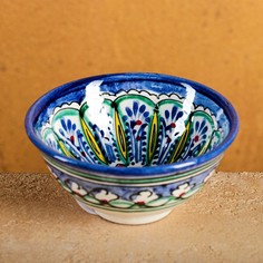 Пиала Шафран, Риштанская Керамика "Узоры", 11,5 см, большая, микс Shafran