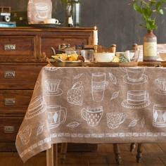 Скатерть Доляна Cup of tea 220х144 , 100% хлопок, 164 г/м2