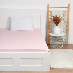 Простыня на резинке Этель 160x200x25, цв.розовый, поплин 125г/м2