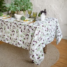 Скатерть Доляна Olives 149х220 см, 100% хл, рогожка 164 г/м2